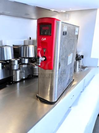 Curtis WB5N digital hot water dispenser, excellent condition, 120V, red and stainless steel, fully tested, digital display.