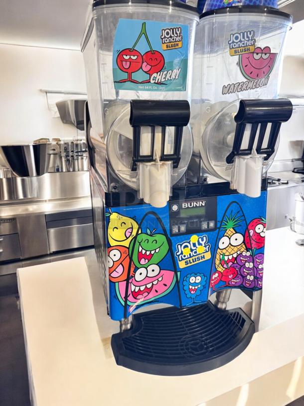 Bunn ULTRA-2 slush machine, dual tank, Jolly Rancher branding, excellent condition, 120V, fully tested and working.
