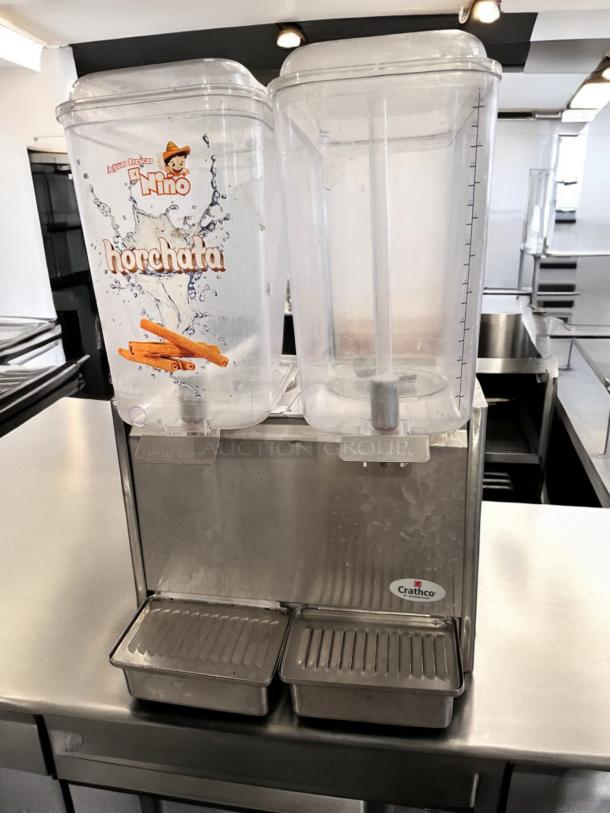 Crathco D25-3 dual bowl cold beverage dispenser, excellent condition, 115V, fully tested, visible Crathco branding.