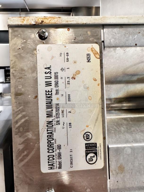 Hatco GRAH-60D strip heater food warmer, excellent condition, includes remote control box RMB-7A; fully tested and working.