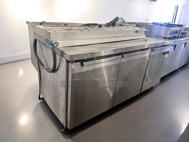 Continental SW72-AS-BS 72" stainless steel worktop refrigerator, excellent condition, 115V, fully tested and working.