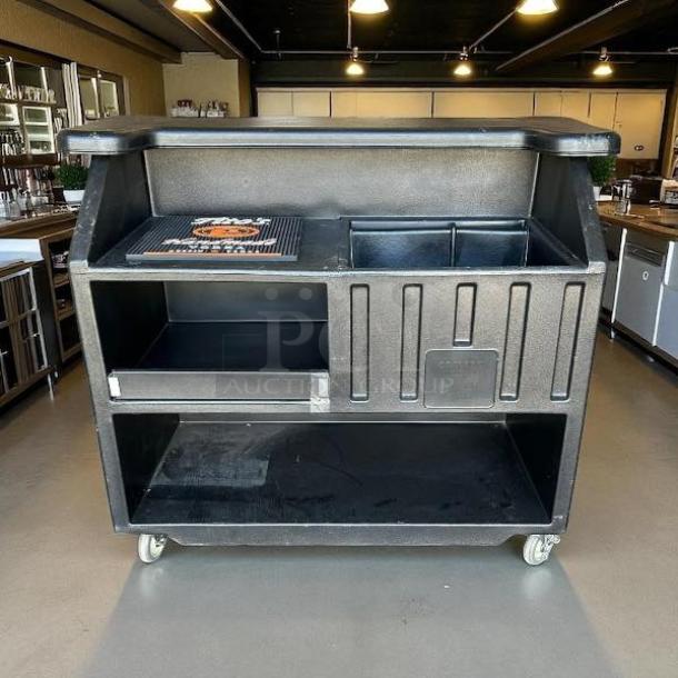 Cambro BAR540110 Cambar® Black 54" Portable Bar, excellent condition, 5-bottle speed rail, fully tested and functioning.