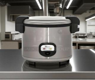 Narita NRC-1160 Rice Cooker/Warmer, new in box, stainless steel, 30 cup capacity, 115V, with control panel display.