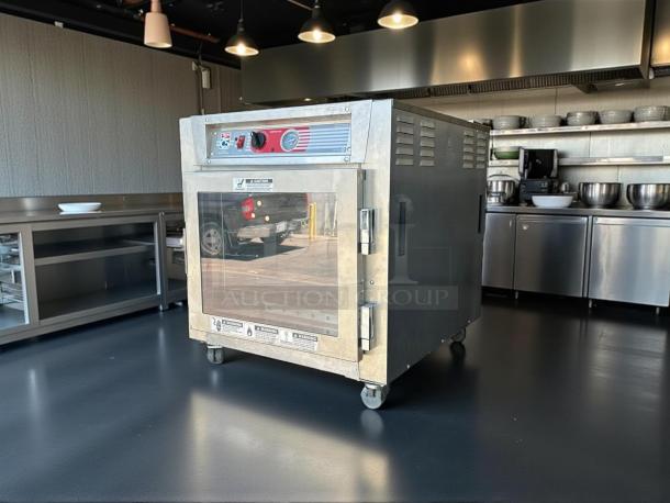 Metro C5 63L-SFC-UA heated holding cabinet, excellent condition, stainless steel, 120V, fully tested, with control panel.