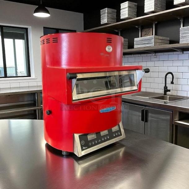 TurboChef FRE-9600-1 ventless countertop pizza oven, like new, red, fits up to 14" pizzas, 6 preset timers, fully tested.