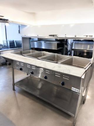 Avantco 177STE45A 4-Pan Electric Steam Table, excellent condition, 120V, fully tested, stainless steel, adjustable controls.
