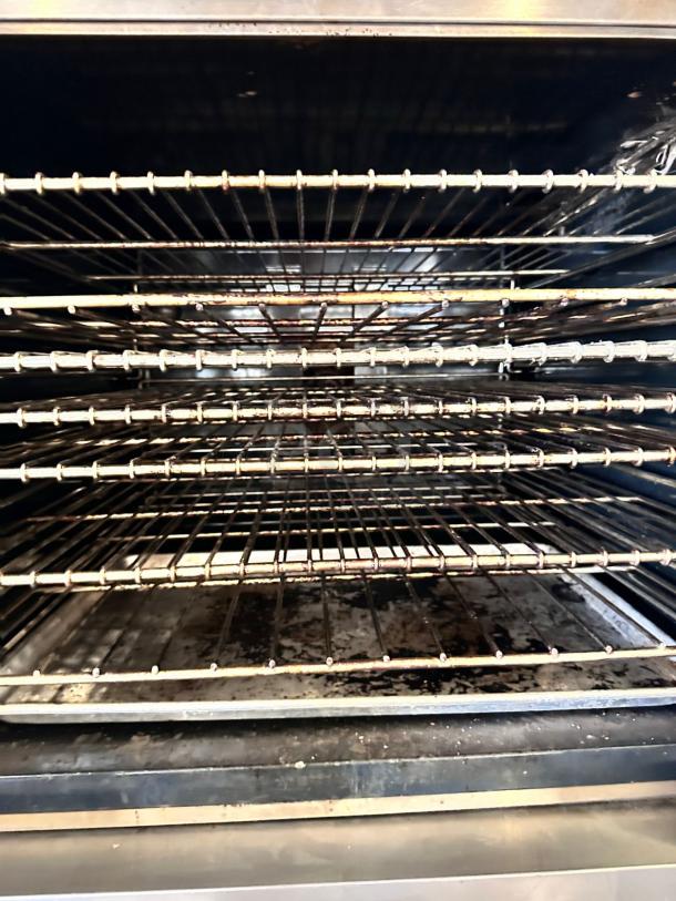 Garland MCO-GS-10S double-deck gas convection oven in superb condition, featuring multiple racks, fully tested and working.
