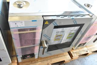 BRAND NEW Bakers Pride AEHE061R stainless steel electric combi convection oven, 208V, 3-phase, sealed packaging.