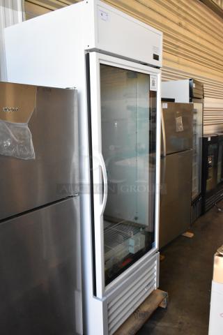 Brand new 2025 True TSCI-600R-G-PH single door cooler merchandiser, metal frame, poly coated racks, 115V, 1 phase.