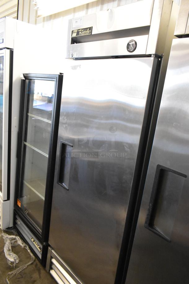 2017 True T-19F stainless steel commercial reach-in freezer, single door, poly-coated racks, 115V, excellent condition.