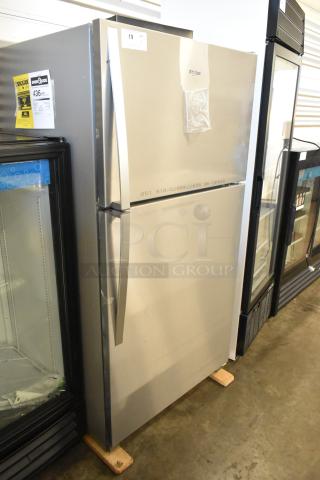 Brand new Whirlpool WRT311FZDM05 stainless steel fridge-freezer, 115V, 1 phase, scratch and dent condition.