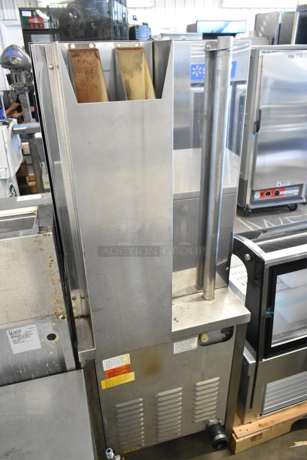 Groen HY-6G HyPer Steam cabinet, stainless steel, 2-deck, natural gas, 90,000 BTU, visible wear, commercial use.