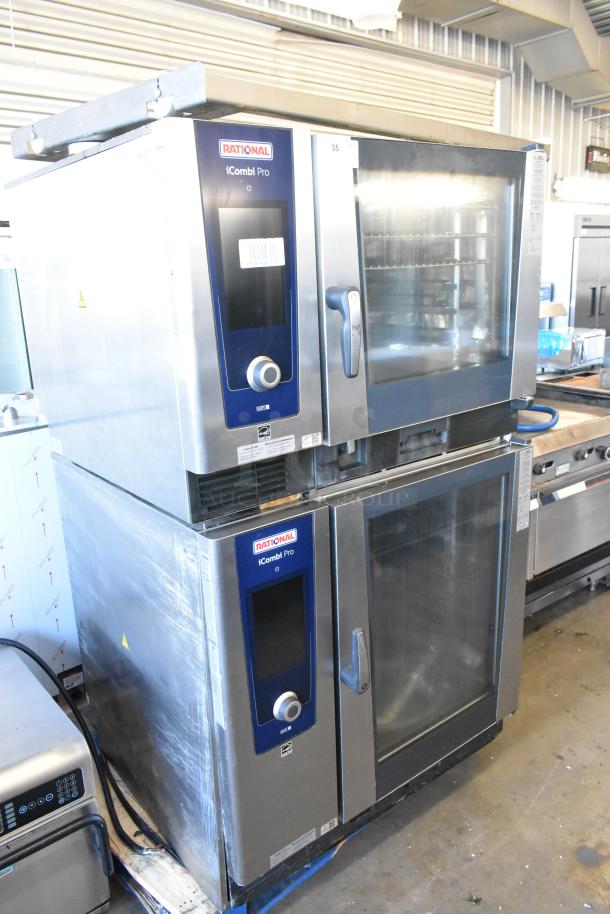 Two 2020 Rational iCombiPro convection ovens, stainless steel, electric, 440/480V, 3-phase, model LM100CE.AXXXX/LM100EE.AXXXX.