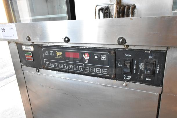 Chester Fried CF-500 electric fryer, stainless steel, control panel view, used condition, 208V, 3 phase.