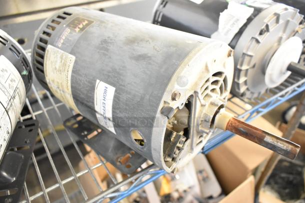 Two motors: Marathon WG55T8O15516A and US Motors J63WZBKH-0246, 208/230/460V, 3 Phase, high efficiency, used condition.
