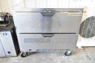 Beverage Air UCFD36AHC-2 stainless steel 2-drawer commercial freezer on casters, 115V, 1 phase.