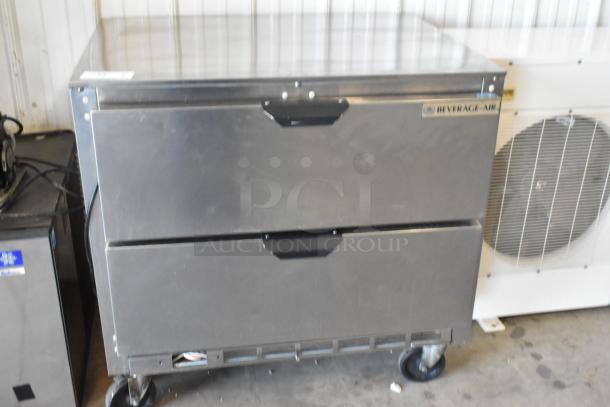 Beverage Air UCFD36AHC-2 stainless steel 2-drawer commercial freezer on casters, 115V, 1 phase. Excellent condition.