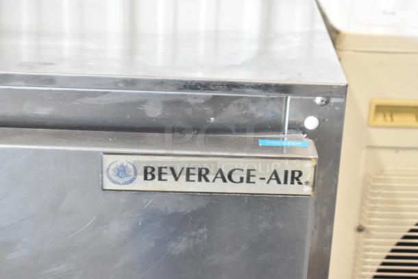 Beverage Air UCFD36AHC-2 stainless steel commercial freezer with 2 drawers on casters. Visible brand label. 115V, 1 phase.