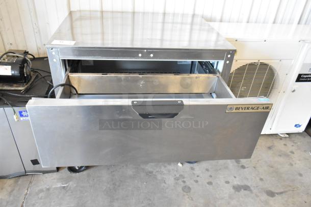 Beverage Air UCFD36AHC-2 stainless steel commercial 2-drawer freezer on casters, 115V, 1 phase, in good condition.