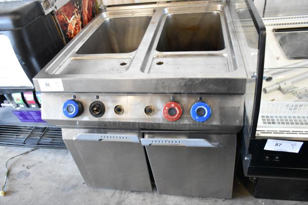 Axis AX-GPC2 stainless steel commercial pasta cooker, 2 bay, natural gas, 100,000 BTU, floor model, good condition.