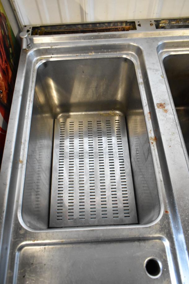 Axis AX-GPC2 Stainless Steel 2 Bay Pasta Cooker, natural gas, 100,000 BTU, commercial floor style, visible use marks.