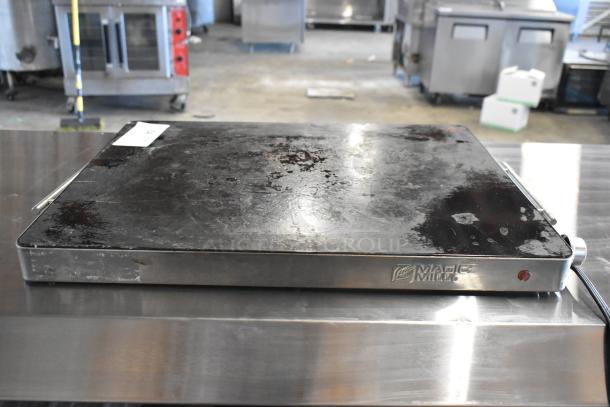 2023 Magic Mill MHPE905 countertop electric hot plate, 120V, 1-phase. Used condition with visible wear on surface.