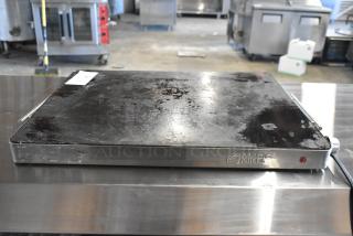 2023 Magic Mill MHPE905 countertop electric hot plate, 120V, 1-phase. Used condition with visible wear on surface.
