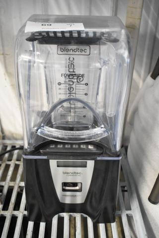 Blendtec countertop blender with FourSide pitcher and sound enclosure. 120 volts, 1 phase. Model: Connoisseur 825.