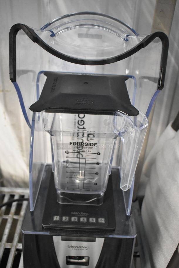 Blendtec countertop blender with pitcher and sound enclosure, 120 volts, 1 phase, Fourside container, digital control panel.