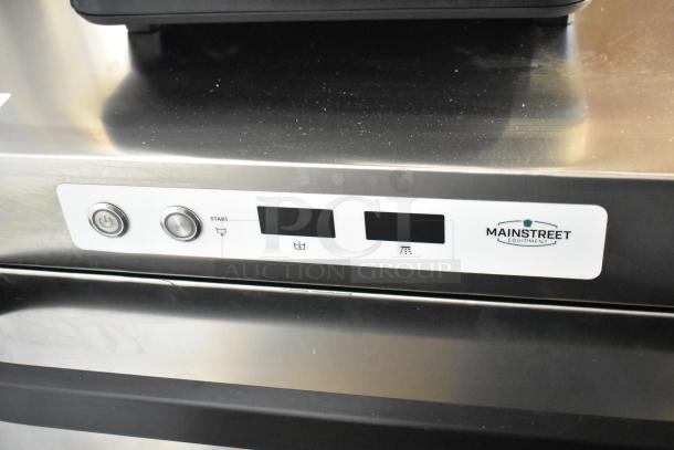 Stainless steel Mainstreet 541HTUC30 undercounter dishwasher, new condition, high-temp, 208/240V, modern control panel.