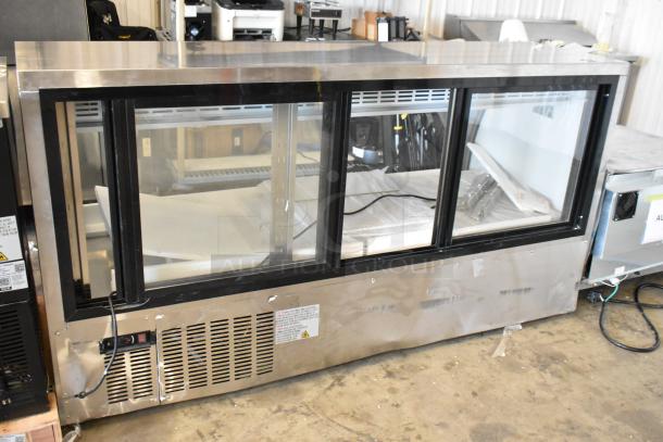 Brand new Avantco 178DLC82HCS 82" refrigerated deli case with curved glass. Stainless steel, 115 volts, 1 phase.