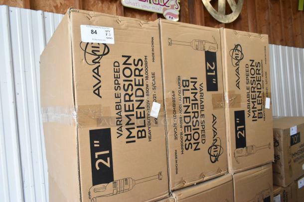 15 Brand New AvaMIx 928IBHD21 21" Heavy-Duty Immersion Blenders in boxes. 1 1/4 hp, 120V, variable speed.