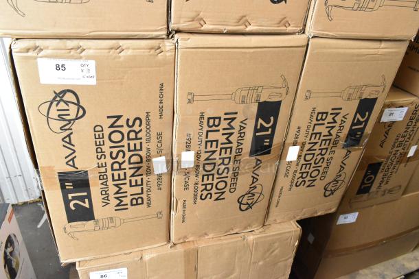 15 brand new AvaMix 928IBHD21 immersion blenders, 21" heavy-duty, variable speed, 1 1/4 hp, 120V. Scratch and dent sale.