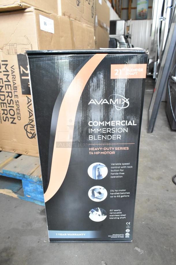 15 new AvaMIx 928IBHD21 immersion blenders in box. 21" heavy-duty, variable speed, 1 1/4 hp motor, 120 volts.