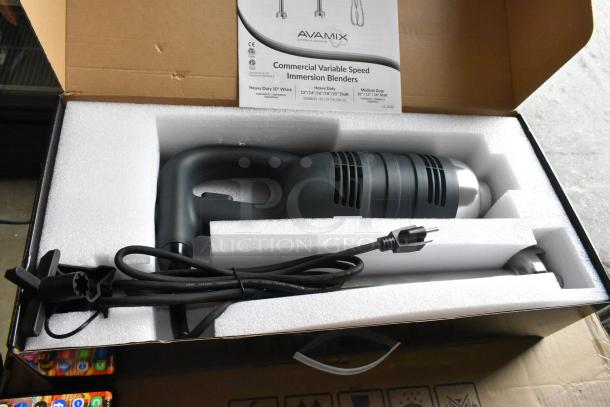Brand new AvaMIx 928IBHD21 21" heavy-duty immersion blender, 1 1/4 hp, variable speed, in original packaging.