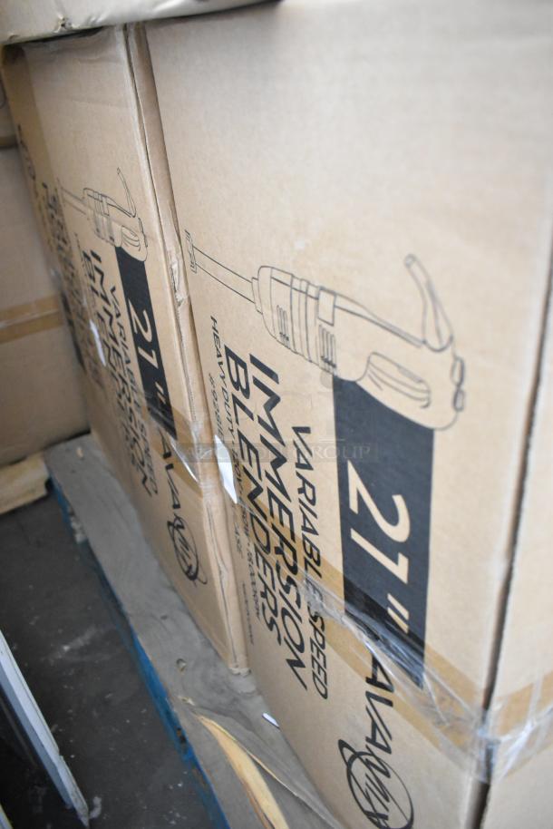 Boxes of AvaMIx 928IBHD21 21" heavy-duty immersion blenders, 1 1/4 hp, 120V, new, scratch and dent condition.