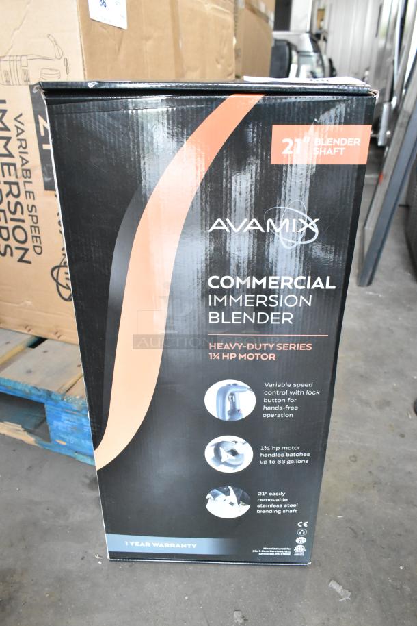 AvaMix 928IBHD21 21" heavy-duty immersion blender, 1 1/4 hp, variable speed, new in box with warranty, 120V, 1 phase.