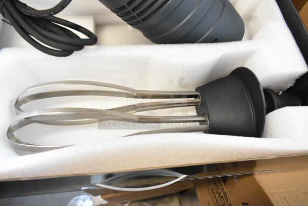 Brand new AvaMIx 928IBHDW10 immersion blender with 10" whisk, heavy-duty, variable speed, 1 1/4 hp, 120V, 1 phase.