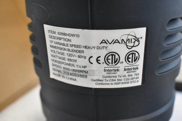 AvaMIx 928IBHDW10 10" Whisk Heavy-Duty Variable Speed Immersion Blender, 1 1/4 hp, 120V, new condition, scratch and dent.