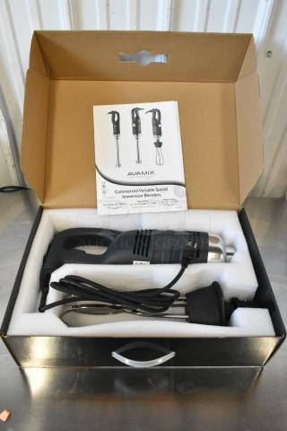 10 new AvaMIx 928IBHDW10 immersion blenders, 10" whisk, 1 1/4 hp, variable speed, 120V. Boxed with manual.