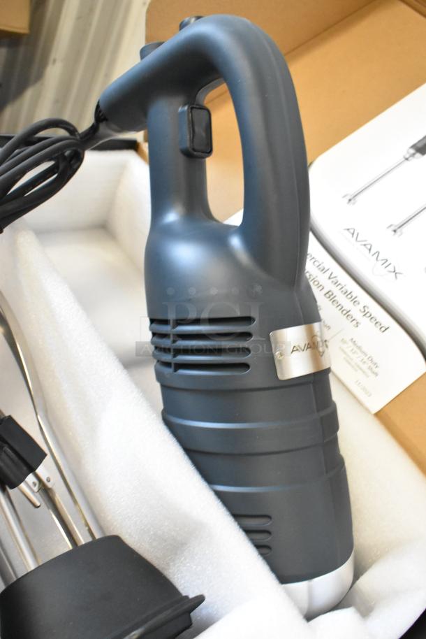 10 AvaMIx 928IBHDW10 heavy-duty immersion blenders, brand new, 1 1/4 hp, 120V, includes 10" whisk, in original packaging.