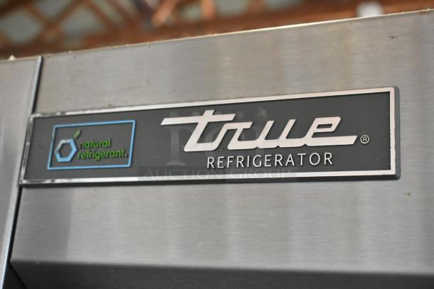 2017 True T-35-HC stainless steel commercial cooler label, highlighting "natural refrigerant" feature.