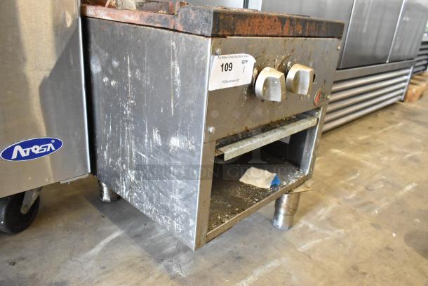 Cooking Performance Group 351CPGSP18N stainless steel single burner stock pot range, natural gas, used condition, visible wear.