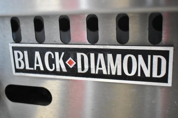Black Diamond logo on stainless steel surface of GR-6024G/NG commercial gas range.