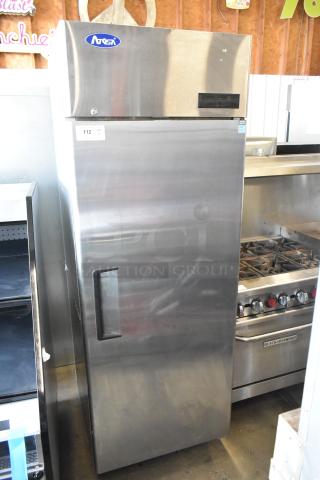 2020 Atosa MBF8001GR stainless steel single door commercial cooler on casters with poly coated racks, 115V, excellent condition.