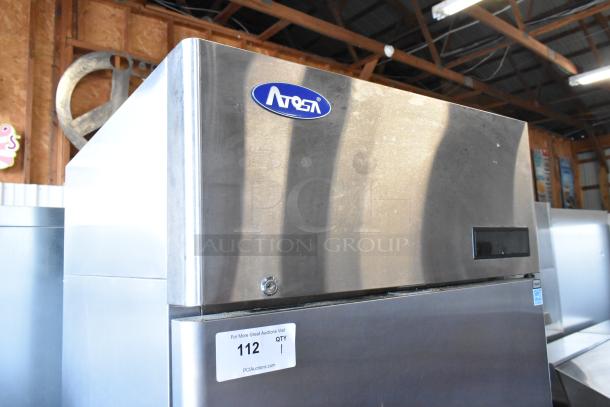 2020 Atosa MBF8001GR stainless steel commercial cooler, single door, poly coated racks, on casters. 115V, 1 phase.