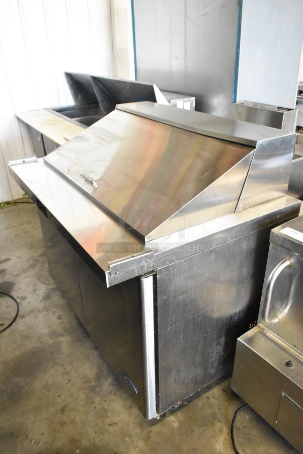 2020 Atosa MSF8308GR stainless steel sandwich prep table, mega top, on casters. 115V, 1 phase, used condition.