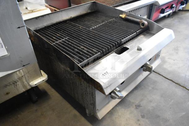 2021 Cooking Performance Group 351CRCPG24NL stainless steel charbroiler grill, natural gas, 80,000 BTU, commercial use.