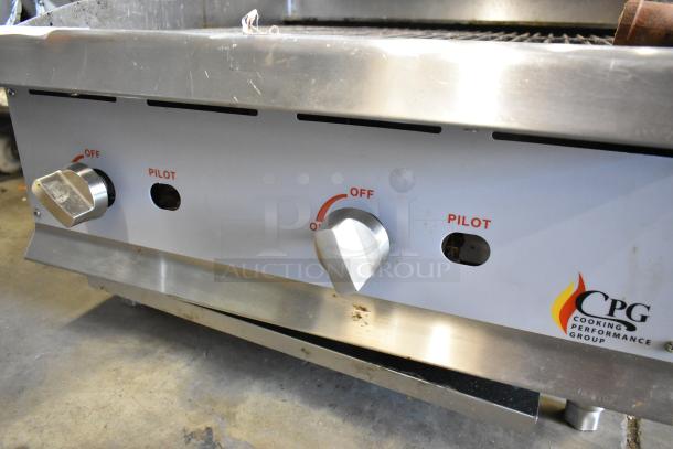 2021 Cooking Performance Group stainless steel charbroiler, model 351CRCPG24NL, with 80,000 BTU, in good condition.