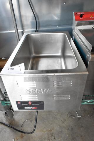 "Brand new 2024 ServIt 423FW150 electric countertop food warmer with digital controls, 12x20 inch, 120V, 1 phase."